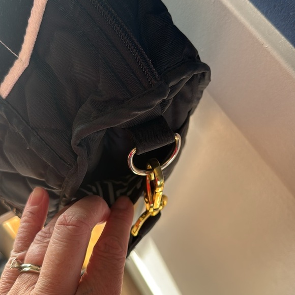 Cinda b Crossbody Satchel - black white and gold tone accents - Picture 6 of 14